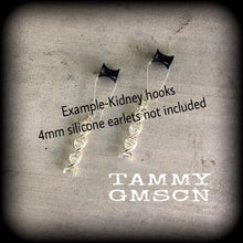 Load image into Gallery viewer, 3mm 8g 4mm 6gauge Ear hangers Tunnel dangles Plug dangles Nerd gifts Hanging gauges Gauged earrings fro stretched lobes Stretched ears 4g 2g