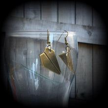 Load image into Gallery viewer, Origami earrings Plane earrings Cute earrings Kitsch earrings Kawaii earrings Gifts for her Tapers Pierced ears Stretched ears Gauges Plugs