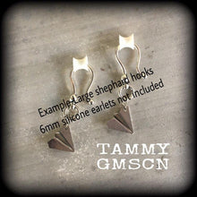 Load image into Gallery viewer, Plane earrings, Cute earrings, Retro earrings, Origami earrings, Origami jewelry, Wanderlust jewelry, Tunnel dangles, Travel jewelry, Gauges