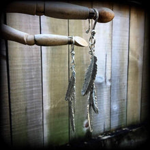 Load image into Gallery viewer, 2 gauge ear hangers, 0 gauge weights, 6mm tapers, Feather ear weights, Plug dangles, Hanging gauges, Tunnel dangles, Gauged earrings, 00g 0g