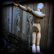 Load image into Gallery viewer, 2 gauge ear hangers, 0 gauge weights, 6mm tapers, Feather ear weights, Plug dangles, Hanging gauges, Tunnel dangles, Gauged earrings, 00g 0g