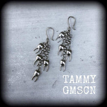 Load image into Gallery viewer, 8 gauge ear hangers, 3mm tunnel earrings, Plug dangles, 6 gauge, Earrings for stretched lobes, Dangle plugs, Teeth, Tooth 4mm, 5mm, 6mm, 7mm