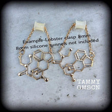 Load image into Gallery viewer, LSD earrings Molecule earrings Science jewelry Psychedelic jewelry Acid earrings Molecule jewelry Gifts for trippers Geek Plug earrings