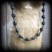 Load image into Gallery viewer, Voodou necklace, Voodoo necklace, Ogoun necklace, Stone necklace, Santeria necklace, Beaded necklace Bronze necklace, Ogoun jewelry, Loa