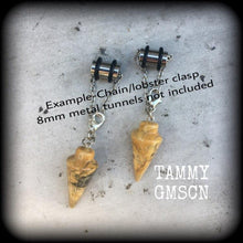 Load image into Gallery viewer, Lace agate earrings 8mm tunnel earrings Gemstone earrings Agate earrings Tunnel dangles Crystal earrings Lace agate jewellry Plug earrings