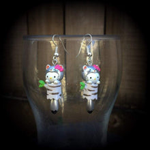 Load image into Gallery viewer, Hello Kitty Earrings Happy Cat Japanese My melody Plug earrings Kawaii Kitsch earrings Tunnel earrings Gauges Ear hangers Pierced ears 14g
