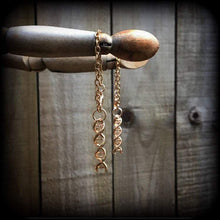 Load image into Gallery viewer, 6 gauge ear hangers DNA strand Tunnel dangles Plug earrings Gauged earrings Helix earrings Earrings for stretched lobes Tunnels Gauges 2g 0g