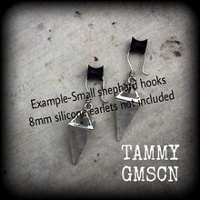 Load image into Gallery viewer, Quartz ear weight, Gemstone ear hangers, Tunnel weights, Gauged earrings, Tunnel dangles, Plug dangles, Hanging Gauges, Clear quartz weights