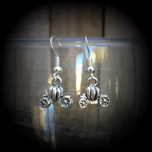 Load image into Gallery viewer, Cinderella earrings Carriage earrings Halloween earrings Pumpkin Earrings Princess earrings Jack o Lantern earrings Tunnel earrings Gauges