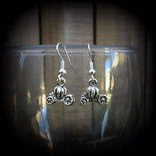 Load image into Gallery viewer, Cinderella earrings Carriage earrings Halloween earrings Pumpkin Earrings Princess earrings Jack o Lantern earrings Tunnel earrings Gauges