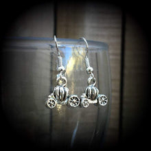 Load image into Gallery viewer, Cinderella earrings Carriage earrings Halloween earrings Pumpkin Earrings Princess earrings Jack o Lantern earrings Tunnel earrings Gauges
