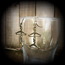 Load image into Gallery viewer, Coat Hanger earrings Cute earrings Kitsch earrings Retro earrings Kawaii earrings Boho earrings Hipster earrings Pierced ears Gauges 2g 4g