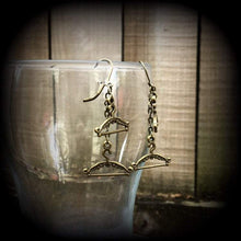 Load image into Gallery viewer, Coat Hanger earrings Cute earrings Kitsch earrings Retro earrings Kawaii earrings Boho earrings Hipster earrings Pierced ears Gauges 2g 4g