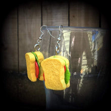 Load image into Gallery viewer, Sandwich earrings, Vegan jewelry, Food jewelry, Tunnel earrings, Plug earrings, Novelty earrings, Sandwiches, High Tea, Smoko, Gauges  2g 4g