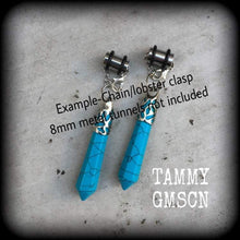 Load image into Gallery viewer, Turquoise earring Single earring Gemstone earrings Stone earring 6mm Tunnel earring Plug earring Turquoise jewelry Native American jewelry