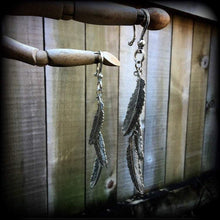 Load image into Gallery viewer, 2 gauge ear hangers, 0 gauge weights, 6mm tapers, Feather ear weights, Plug dangles, Hanging gauges, Tunnel dangles, Gauged earrings, 00g 0g