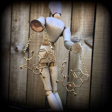 Load image into Gallery viewer, 8 gauge earrings LSD ear hangers Molecule 6 gauge ear weights 8mm tunnel dangles 6mm 4 gauge plug dangle 2 gauge gauged earrings 0g 2g 4g