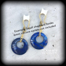 Load image into Gallery viewer, Lapis Lazuli Earrings Gemstone Crystal Pierced Ears Dangle Earrings Stone Earrings Tapers Plug earrings Stretched ears Gauged earrings 2g 4g