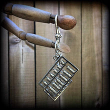 Load image into Gallery viewer, 2 gauge 6mm ear weights Abacus Steampunk 0 gauge 8mm ear hangers Plug gauges Plug dangles Tunnel dangles Gauged earrings Hanging gauges 8g