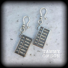 Load image into Gallery viewer, 2 gauge 6mm ear weights Abacus Steampunk 0 gauge 8mm ear hangers Plug gauges Plug dangles Tunnel dangles Gauged earrings Hanging gauges 8g