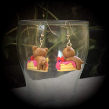 Load image into Gallery viewer, Rilakkuma earrings Kawaii Earrings Kitsch earrings Bear earrings Hello Kitty earrings Kawaii Japanese earrings Cute earrings Plug earrings