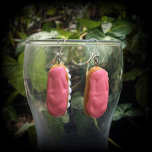 Load image into Gallery viewer, Donut earrings, Food earrings, Pastries, Bakery, Kawaii, Biscuit, Kitsch earrings, Long John, Cake, Tunnel earrings, Plug earrings, Tunnels