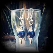 Load image into Gallery viewer, Lapis Lazuli weights Gemstone ear weights Pendulum ear hangers Tunnel dangles Hanging dangles Plug earrings Stretched ears Gauged earrings