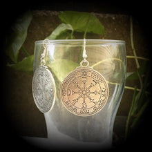 Load image into Gallery viewer, Sigil earrings, Pentacle of the Sun, Talisman jewelry, Occult jewelry, Judaism, Esoteric jewelry, Hermetic jewelry, Quaballah, Kaballah