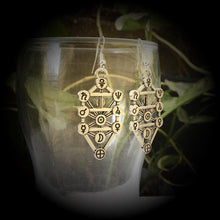Load image into Gallery viewer, Tree of Life earrings, Quaballah jewelry, Pagan jewelry, Druid jewelry, Judaism jewelry, Sephiroth gauges, Esoteric jewelry, Occult jewelry