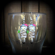 Load image into Gallery viewer, Hello Kitty Earrings Happy Cat Japanese My melody Plug earrings Kawaii Kitsch earrings Tunnel earrings Gauges Ear hangers Pierced ears 14g