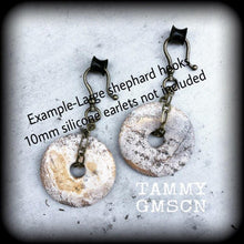 Load image into Gallery viewer, Picture Jasper ear weights Stone ear hanger Gemstone Tunnel earrings Plug earrings Tunnel dangles Gauged earrings 00g 0g 2g 4g 6g 8g