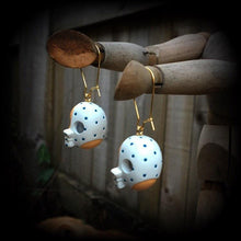 Load image into Gallery viewer, 8 gauge 3mm 6 gauge 4mm ear weights Hyottoko Ear hangers Okame Plug earrings Japanese Otafuku Plug dangles Tunnel earrings Hanging gauges 0g