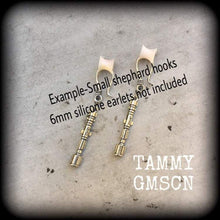 Load image into Gallery viewer, 3mm Plug dangles 8 gauge tunnel earrings Dr Who earrings Sonic screwdriver Ear weights 3mm Tunnel dangles 4mm Plug earrings Nerd earrings
