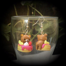 Load image into Gallery viewer, Rilakkuma earrings Kawaii Earrings Kitsch earrings Bear earrings Hello Kitty earrings Kawaii Japanese earrings Cute earrings Plug earrings