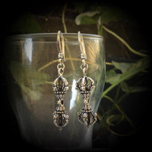 Load image into Gallery viewer, Tibetan ear weights, Dorje Vajra ear hangers, Ethnic ear weights, Tunnel dangles, Plug dangles, Buddha weights, Hanging gauges,  00g 0g 2g