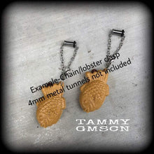 Load image into Gallery viewer, 4mm ear hangers, Japanese tunnel dangles, Plug earrings, Plug dangles, For stretched lobes, gauged earrings, Hanging gauges, 00g 0g 2g 4g 6g