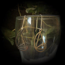 Load image into Gallery viewer, Fibonacci 0 gauge ear hangers 2 gauge Sacred Geometry 3mm tunnel dangles 4mm plug dangles Hanging gauges Gauged earrings 0g 00g 8g 6g 4g 2g