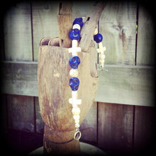 Load image into Gallery viewer, Halloween skull bracelet Day of the Dead bracelet Skull bracelet Cross bracelet Stone bracelet Santeria bracelet Gothic Voodoo bracelet