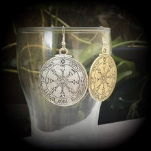 Load image into Gallery viewer, Sigil earrings, Pentacle of the Sun, Talisman jewelry, Occult jewelry, Judaism, Esoteric jewelry, Hermetic jewelry, Quaballah, Kaballah