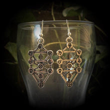 Load image into Gallery viewer, Tree of Life earrings, Quaballah jewelry, Pagan jewelry, Druid jewelry, Judaism jewelry, Sephiroth gauges, Esoteric jewelry, Occult jewelry