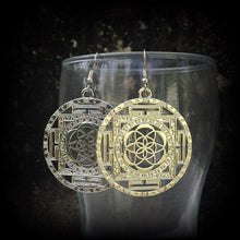 Load image into Gallery viewer, Chakra earrings, Flower of Life earrings, Sacred Geometry, Geometric jewelry, Fractal earrings, Seed of life jewelry, Tunnel earrings 8g 6g