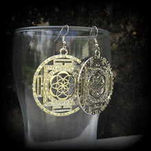 Load image into Gallery viewer, Chakra earrings, Flower of Life earrings, Sacred Geometry, Geometric jewelry, Fractal earrings, Seed of life jewelry, Tunnel earrings 8g 6g
