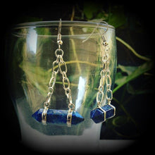 Load image into Gallery viewer, Gemstone Earrings Bue jasper earrings Gemstone ear hangers Tunnel dangles 4g Ear weights Tunnel earrings Plug earrings Gauged earrings 14g