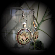 Load image into Gallery viewer, Chiromancy earrings Palm reader earrings Fortune telling earrings Tarot Esoteric earrings Ouija earrings Tunnel dangles Plug earrings Gauges