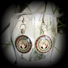 Load image into Gallery viewer, Chiromancy earrings Palm reader earrings Fortune telling earrings Tarot Esoteric earrings Ouija earrings Tunnel dangles Plug earrings Gauges