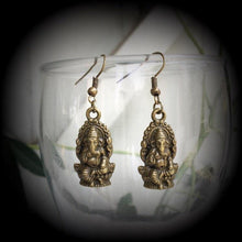 Load image into Gallery viewer, Ganesh earrings ,Elephant earrings, Ganesha jewelry, Elephant god, Shiva, Indian jewelry, Ganesha earrings, Ganesh Chaturthi, Gauges