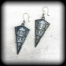 Load image into Gallery viewer, Star Wars ear weights, Imperial Star Destroyer, Ear weights, Tunnel dangles, Sci Fi ear hangers, Gauged earrings Plug dangles 0g 00g 6g 4g