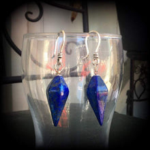Load image into Gallery viewer, Lapis Lazuli earrings Gemstone earrings Boho earrings Chakra jewelry Egyptian jewelry Dangle earrings Tunnel earrings Plug earrings Gauges