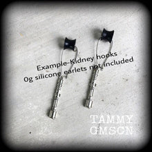 Load image into Gallery viewer, Sonic screwdriver earrings Dr Who earrings Dr Who jewelry Sci Fi earrings Tom Baker Daleks Nerd earrings Geek earrings Plugs Tunnel earrings