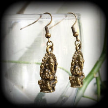 Load image into Gallery viewer, Ganesh earrings ,Elephant earrings, Ganesha jewelry, Elephant god, Shiva, Indian jewelry, Ganesha earrings, Ganesh Chaturthi, Gauges